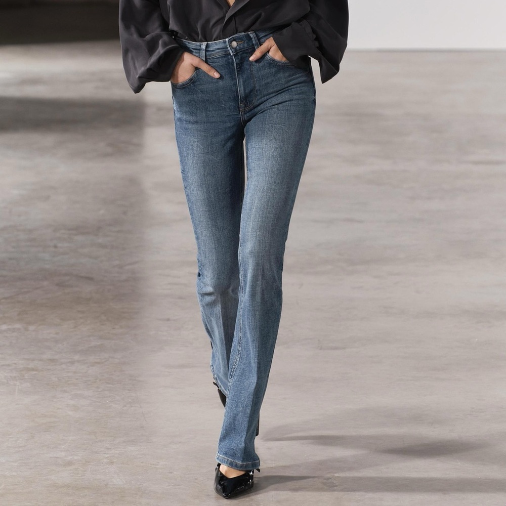 Mid rise contour flare jeans